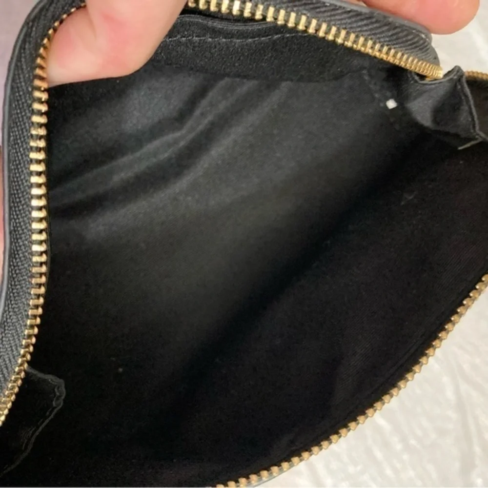 Coach grained leather black cosmetic bag